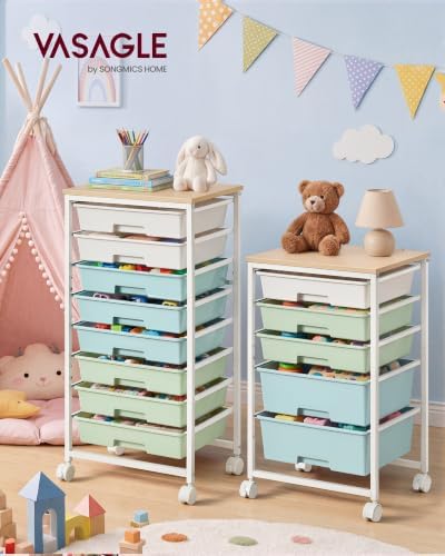 VASAGLE Rolling Cart with Drawers, Craft Organizers and Storage
