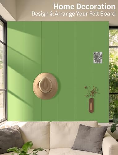 48" x 36" Cork Board Alternative, 12 Pack Felt Bulletin Board Tiles with 30 Adhesive Tabs Wall Push Pin Board for Office Classroom Bedroom Decor