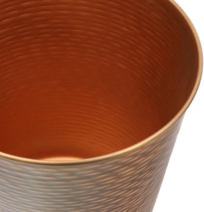happimess Remi 2.1 Gal Textured Steel Wastebasket, Antique Copper