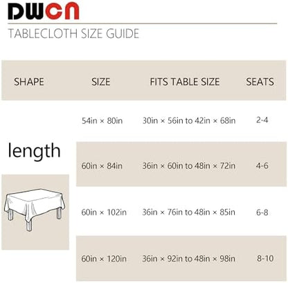 DWCN Checkered Tablecloth, 54 x 80 Inch, Rectangular, Brown and White