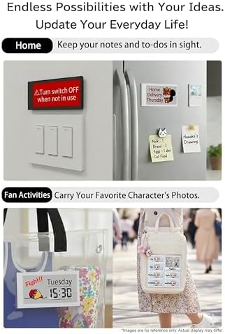 [Santek] EZ Sign NFC E-Paper Display – No Battery, Ultra-Thin 0.13”, Rewritable 4-Color Digital Display, App-Controlled (iOS/Android/PC), IP65 (Silver, 2.9" 6pcs, No Stand and Clip Included)