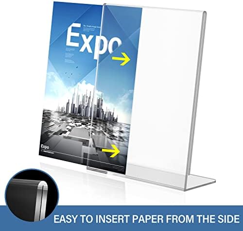 Relx Acrylic Sign Holder 8.5 x 11, Acrylic Display Stand for Display, Slant Back Clear Frames Plastic Sign Holder for Store, Restaurant (6 Pack)