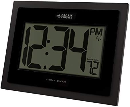 La Crosse Technology 513-54087-INT Atomic Digital Wall Clock with Indoor Temperature