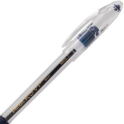 Pentel RSVP Ballpoint Pen, (0.7mm) Fine Line, Blue Ink, 72pk Canister (BK90PC72C)