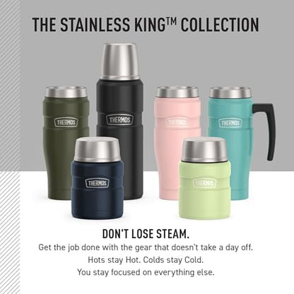 THERMOS Stainless King Food Jar with Bowl, 24oz, Matte Light Blue
