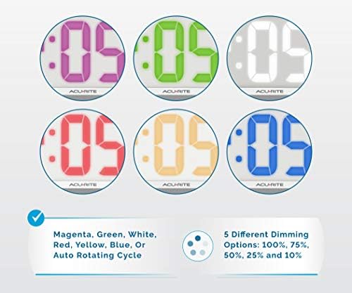 AcuRite Digital Clock, 14.5-Inch / Multicolor
