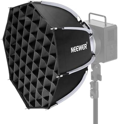 NEEWER Basics Octagonal Softbox Bowens Mount, 17.7" Quick Release Soft Box Lighting Set with Grid, Compatible with Aputure 150c Compatible with Godox SL60w, for FS300C FS150B HB80C CB200C Q6, NS62P