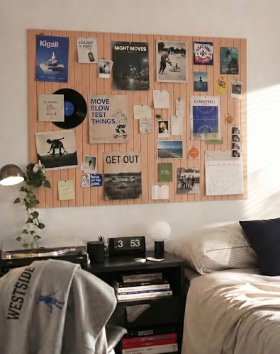 Aothia 12-Pack Felt Bulletin Board Tiles 48"x36", Modular Push Pin Board for Home Office & Classroom, Cork Board Alternative for Notes, Photos & Schedules, 70 Adhesive Tabs & 40 Pins, Pink