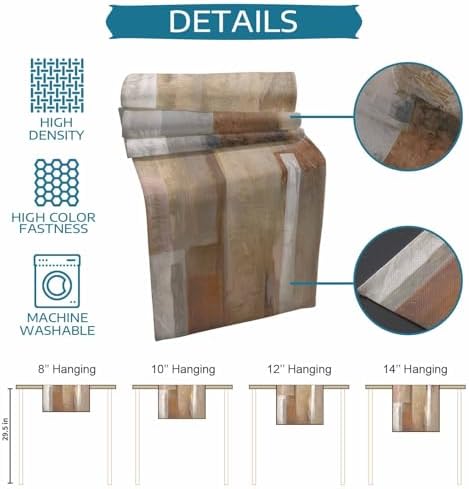 Brown Graffiti Art Table Runner Dresser Scarf 13 x 108 Inch Abstract Mottled Color Block Geometric Table Runners Non-Slip Heat Resistant Kitchen Dining Table Decor for Home Holidays Indoor Outdoor