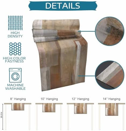 Brown Graffiti Art Table Runner Dresser Scarf 13 x 108 Inch Abstract Mottled Color Block Geometric Table Runners Non-Slip Heat Resistant Kitchen Dining Table Decor for Home Holidays Indoor Outdoor