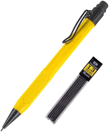 Rite in the Rain Weatherproof Mechanical Pencil, Yellow Barrel, 1.3mm Dark Lead, 12 lead refills (No. YE15)