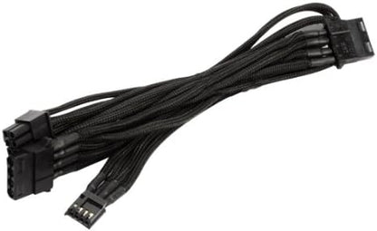 SilverStone Black Sleeved PSU Cable for Three 4-Pin Molex & One 4-Pin Floppy adapter PP06B-3PER10F