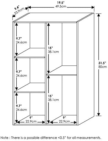 Furinno Luder 5-Cube No Tool Assembly Open Shelf, Blackwood