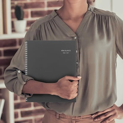 AT-A-GLANCE Planner 2026-2027 Weekly & Monthly Academic 12-Month July-June, 8-1/2" x 11", DayMinder, Charcoal (AYC54545)