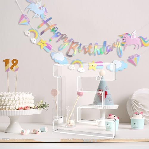 13.8" Acrylic Letter Charcuterie Tray,Fillable Alphabet Box (Letter E)