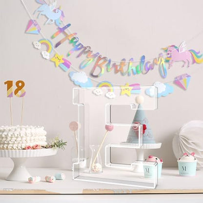 13.8" Acrylic Letter Charcuterie Tray,Fillable Alphabet Box (Letter E)