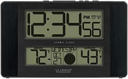 La Crosse Technology Atomic Digital Wall/Table Clock, 11.1" x 6.5" (513-1417BS)