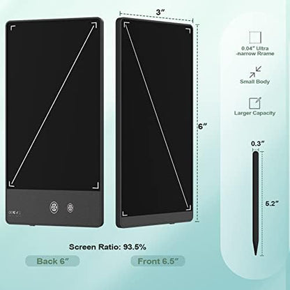 LCD Writing Tablet for Adults-6.5″&6″ LCD Writing Tablet,Double-Sided Full Screen Electronic Drawing Pad,Mini Portable Digital Notepad for School,Office,Home,Erasable,Reusable