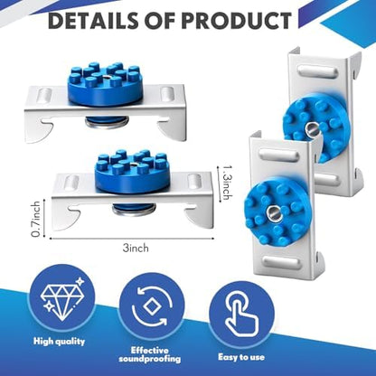 80 Pack Soundproofing Sound Isolation Clips Resilient Channel Mounting Clip Reduces Noise from Noisy Neighbors for Apartment Recording Studio Sound Proofing for Walls and Ceilings (Blue)