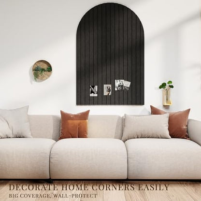 JBER Large Arched Felt Bulletin Board 36" x 24", 6 Pack, Black