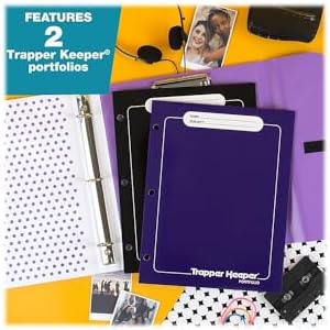 Mead Trapper Keeper Binder, Retro Design, 1 Inch Binder with Folders and Pockets, Holds 8-1/2" x 11" Paper, Palm Trees (260038FDE1-ECM)