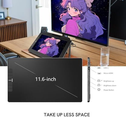 VEIKK VK1200 V2 Drawing Tablet with Screen,11.6'',16384 Pressure Sentivity