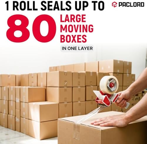 2" x 110 Yards Clear Packing Tape, Pack of 4 - Heavy-Duty 2.6 Mil Thick Carton Sealing Tape with Industrial Strength Adhesion for Packaging, Moving, or Shipping Boxes