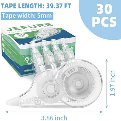30 Pcs Correction Tape, 39.4 ft White Wrong Out, 0.2 in Width