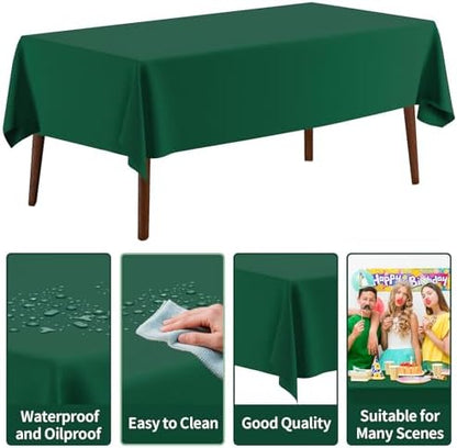 CXPSINC 54 Inch X 300 Feet Plastic Table Cover Roll Disposable Tablecloth with Slide Cutter for All Type/Shape Tables | Party, Banquet, Birthdays, Weddings(Green, 300 Feet)