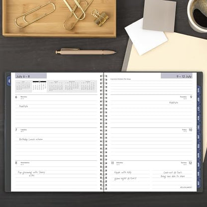 AT-A-GLANCE Planner 2026-2027 Weekly & Monthly Academic 12-Month July-June, 8-1/2" x 11", DayMinder, Charcoal (AYC54545)