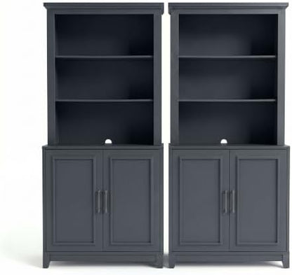 Martha Stewart Lily Pond 4-Piece Modular Cabinet and Hutch, Slate Blue