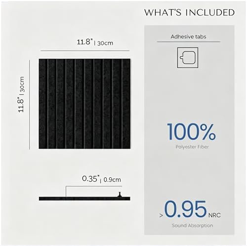 Felt Bulletin Board 36"x 24"-6 Felt Tiles Cork Board Wall Panels Home Office Wall Fabric Pin Board for Classroom/Kids Art Display/Photo Picture Wall/Acoustic,Self-Adhesive,Black