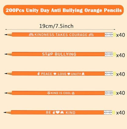 AmazingSpark 200 Pcs Anti Bullying Awareness Pencil Bulk Against Bullying