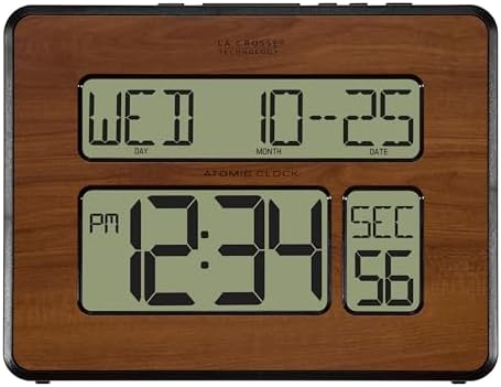 La Crosse Technology 513-1419BL-WA-INT Atomic Large Full Digital Calendar Clock