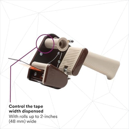 3M Scotch Low Noise Box Sealing Tape Dispenser H150, 2 in, Gray