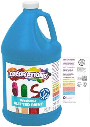 Colorations Paraben-Free Washable Green Glitter Paint, 1 Gallon