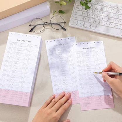 AmazingSpark 500 Pack Daily Time and Job Ticket 12 Flag Mechanics Time Sheets Cards for Employees Weekly Format Repair Shop Office Business, 4 1/4" x 9 1/2"