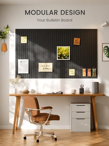 Bumusty 36"x 24" Large Felt Bulletin Board Tiles,Charcoal Gray
