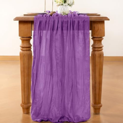Purple Cheesecloth Table Runner Fall Boho Wedding Birthday Home Decor