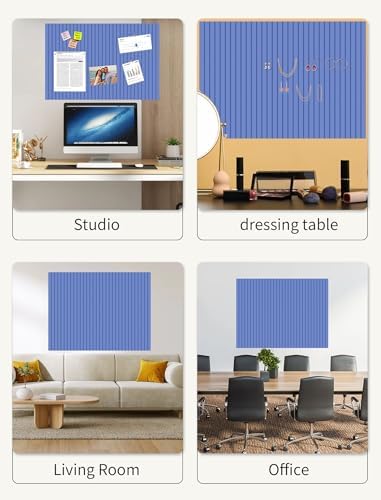 48" x 36" Cork Board Alternative, 12 Pack Felt Bulletin Board Tiles with 30 Adhesive Tabs Wall Push Pin Board for Office Classroom Bedroom Decor