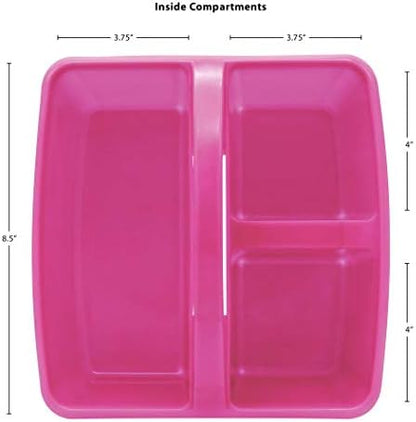 Teacher Created Resources Pink Portable Plastic Storage Caddy 6-Pack for Classrooms, Kids Room, and Office Organization, 3 Compartment
