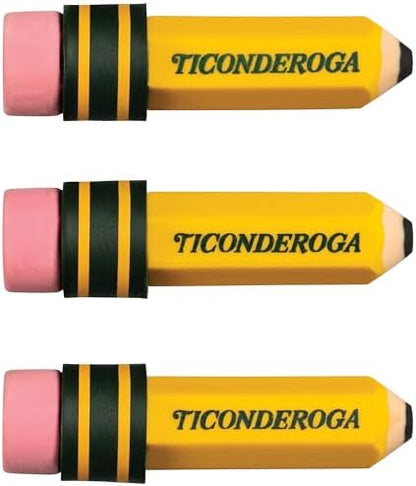 TICONDEROGA Erasers, Pencil Shaped, Yellow, 36-Pack (38936)