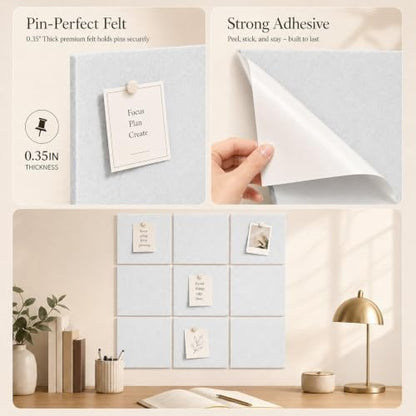 Felt Bulletin Board Tiles, Cork Board Alternative, 48 x 36 in