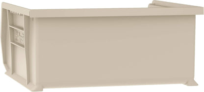 Akro-Mils 30235 AkroBins Plastic Storage Bins, Space-Saving Stackable Bins for Garage, Pantry, Craft Organization, 11-Inch x 11-Inch x 5-Inch, Stone, 6-Pack