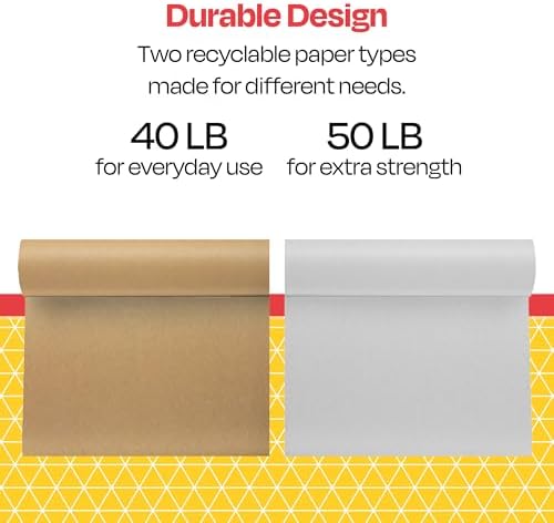 School Smart Butcher Kraft Paper Roll, 40 lb, 24 Inches x 1000 Feet, Brown