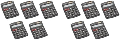 Amazon Basics LCD 8-Digit Desktop Calculator, Portable and Easy to Use, Black, 10-Pack