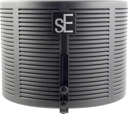sE Electronics RF-X Reflexion Filter - Portable Microphone Isolation Shield for Recording Music, Podcasts & Voice-Overs - Four-Layer Acoustic Sound Shield for Home Recording Studio Equipment (Black)