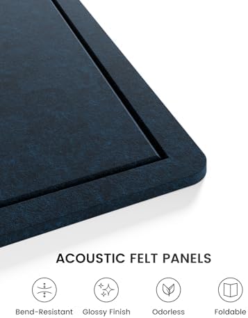 Fluxynara 47.2" x 35.4" Large Bulletin Board, Carbon Blue