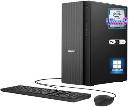 Lenovo IdeaCentre Tower Desktop Computer • 24-core Intel Ultra 9 285 Processor • 32GB DDR5 • 1TB SSD • Office 365 for The Web • HDMI + VGA, Wi-Fi 6E • Wired Keyboard & Mouse • Windows 11