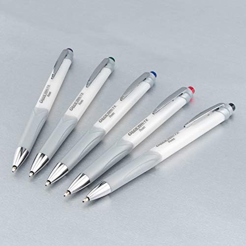 Pentel Glidewrite Signature Ballpoint Pen, Pearl White Barrel, (1.0mm) Medium Line, Black Ink, 12 Pens (BX930W-A)